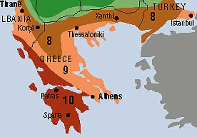 hardiness zones in Greece