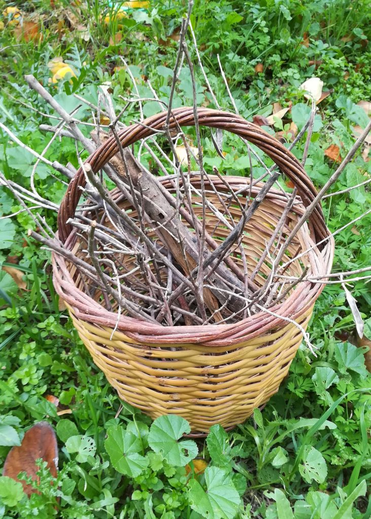 A basket full of cuttings